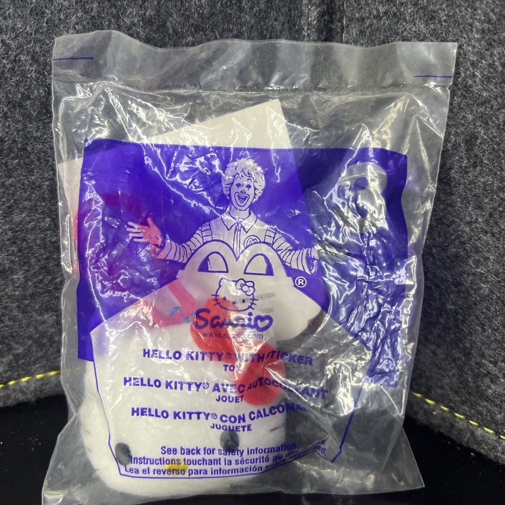 McDonald's Sanrio Hello‎ Kitty Bag Clip Plush Happy Meal Toy 2001 Sealed New